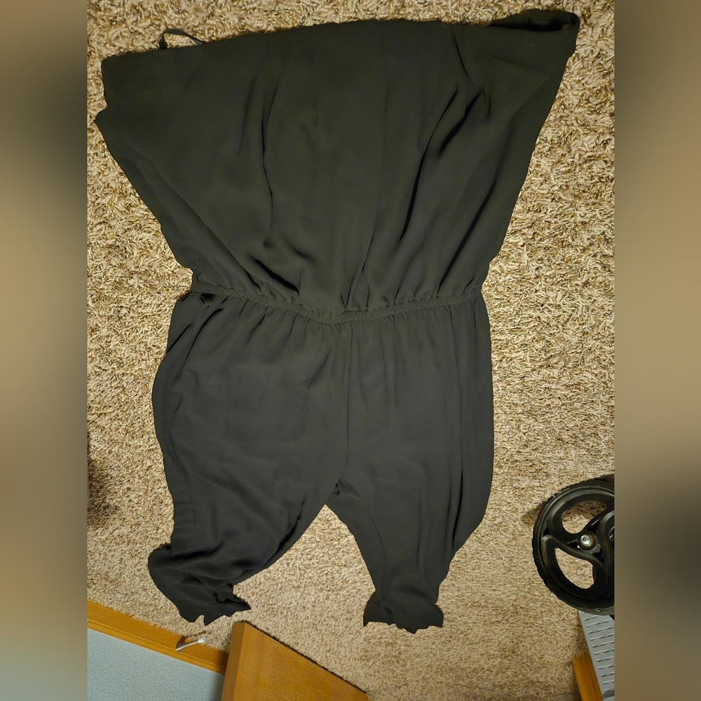 Black strapless jumpsuit